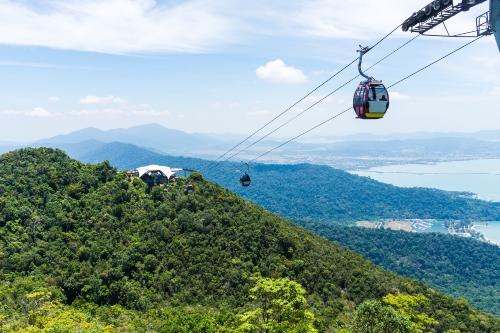 Cable car across mountainside Langkawi