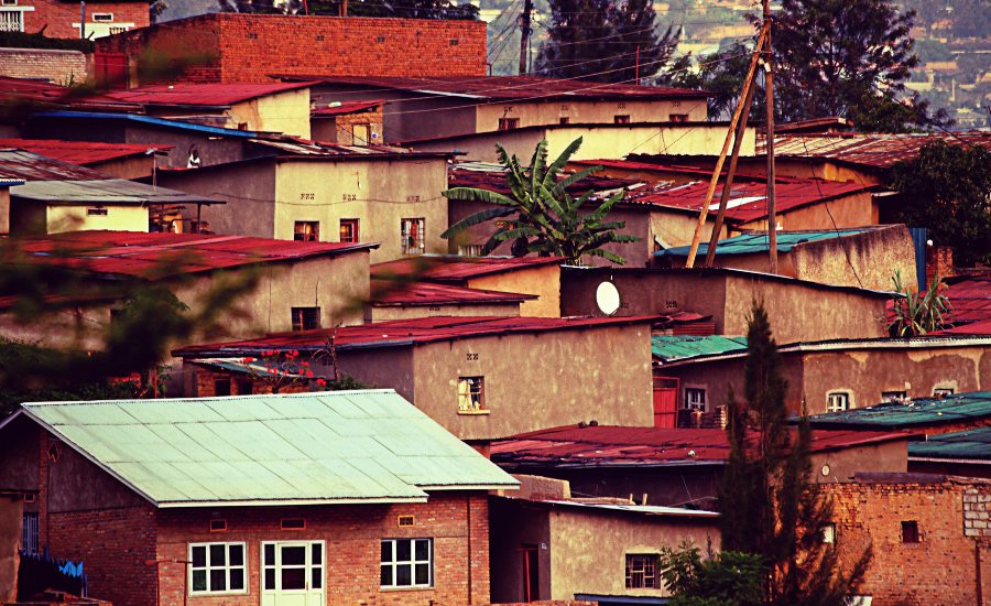 Colorful hillside homes in Kigali Rwanda