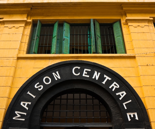 Entrance to former Hoa Lo Hanoi Hilton prison in Hanoi