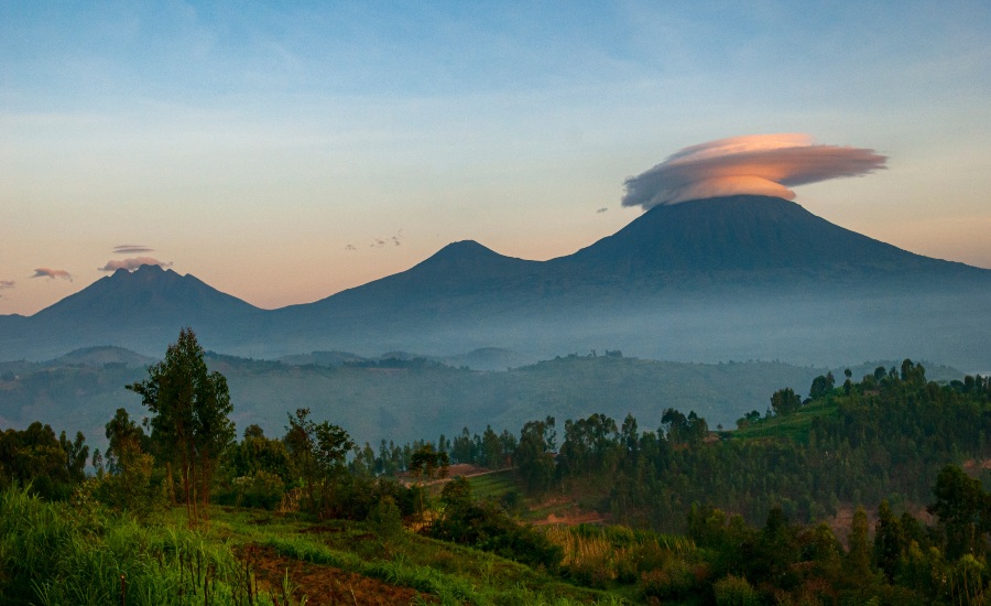 Landscape of the Virunga Mountain in Rwanda