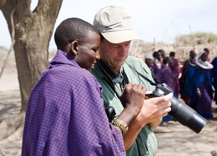 Masai and tourist