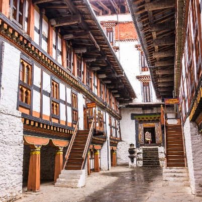 Traditional buildings in Bumthang, Bhutan