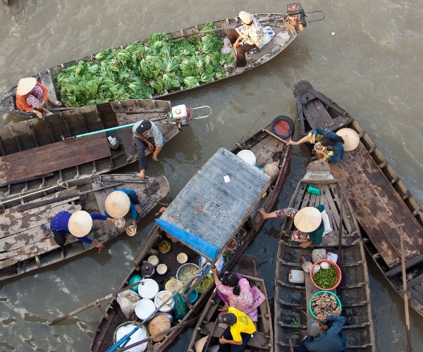 Vegetable traders in Mekong Delta