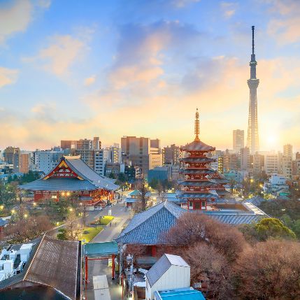 View of Asakusa and Tokyo Japan