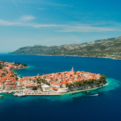 View of Korcula town on Korcula island